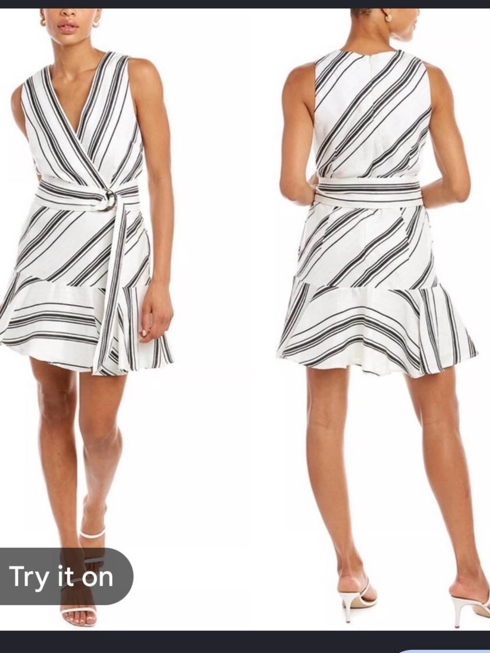 NWT Ted Baker Aliicee Linen Blend belted dress